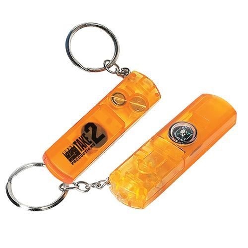 Whistle and Compass Keychain