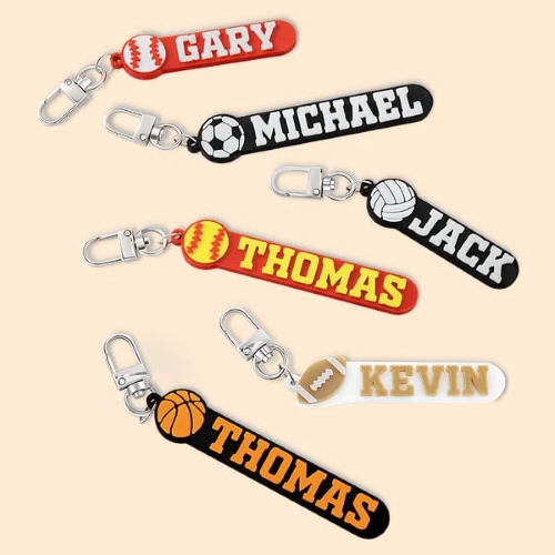 Sports Ball Keychain Name Tag