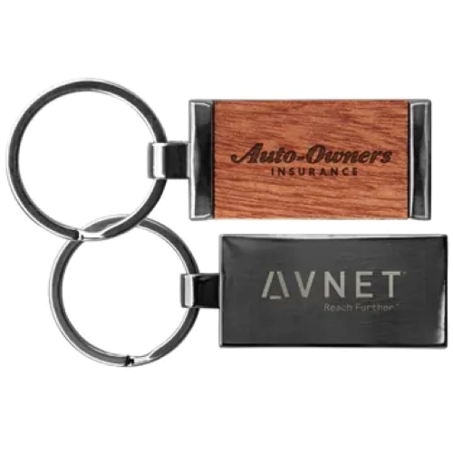 Rectangular Wood Key Chain