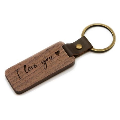 Engraved Wood Keychain