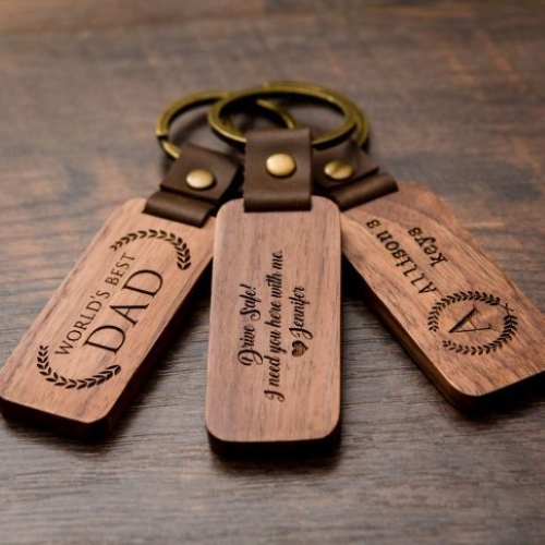 Engraved Wood Keychain