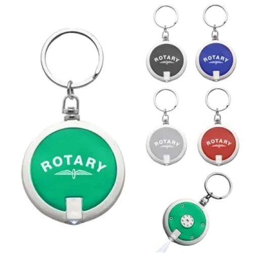 Round White LED Light Keychain