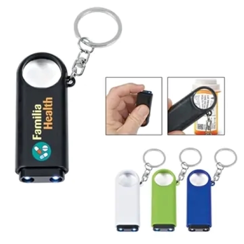 Magnifier And LED Light Key Chain