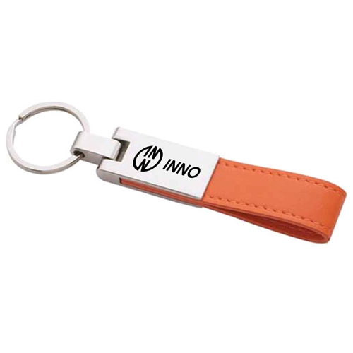 Leatherette Silver Key Ring