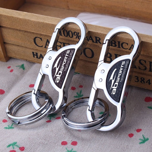 Silver Double Ring Key Chain