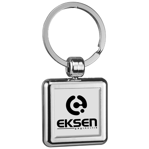 Square Two Sided Budget Keyring