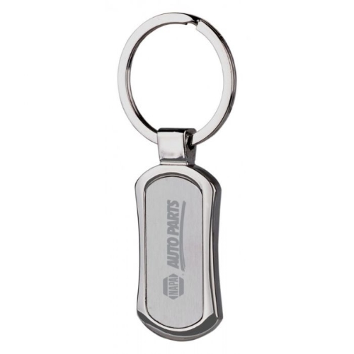 Promotional Corsa Oval Satin Metal Keychains