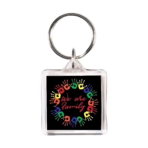 Square Shape Acrylic Key Ring