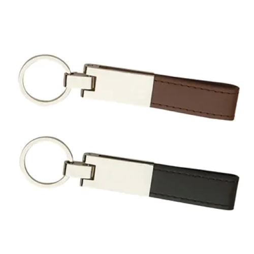 Leather & Silver Keyring