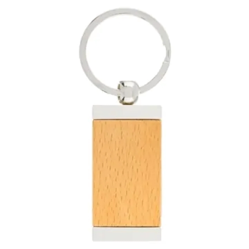 Silver  Bamboo Rectangle Keyring