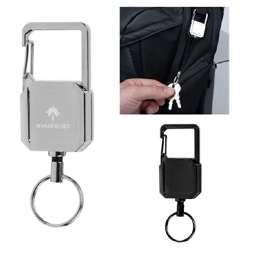 Carabiner with Badge Reel Keychain