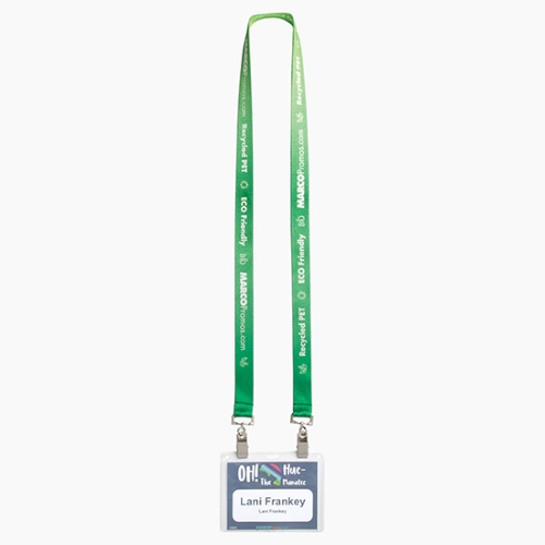 PET Full Color Lanyard with Double Swivel Bulldog Clip