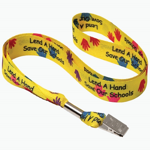 Dye Sublimated Poly Lanyard w/Bulldog Clip