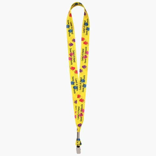 Dye Sublimated Poly Lanyard w/Bulldog Clip