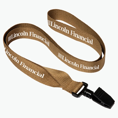 Plastic Bulldog Clip Polyester Lanyard