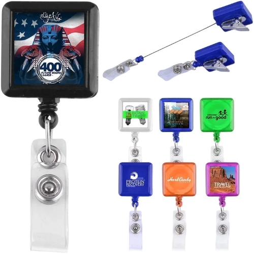 Logo Square Shaped Retractable Badge Holders