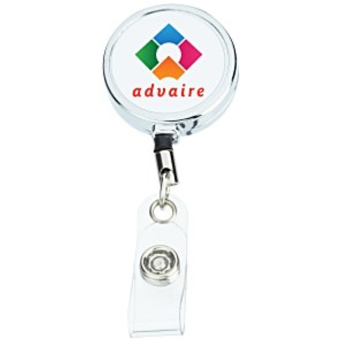 Round Metal Retractable Badge Holder