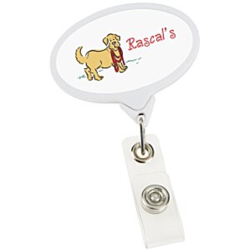 Oval Opaque Label Jumbo Retractable Badge Holder