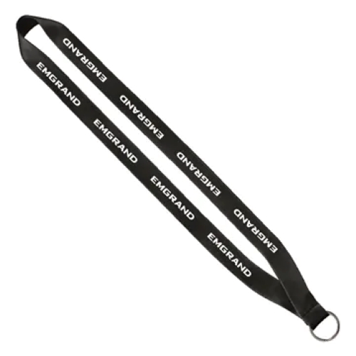 Polyester Lanyard with Sewn Silver Metal Split-Ring