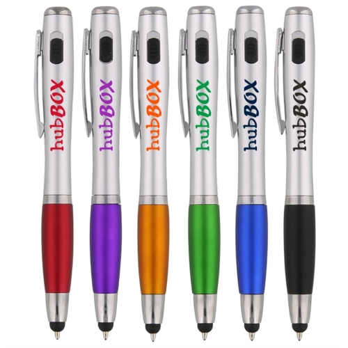 Triple Pen With LED Light and Stylus