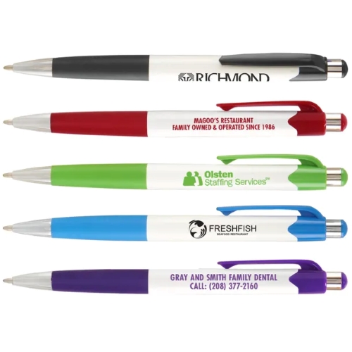 White Pacifica Pen with Colored Trim