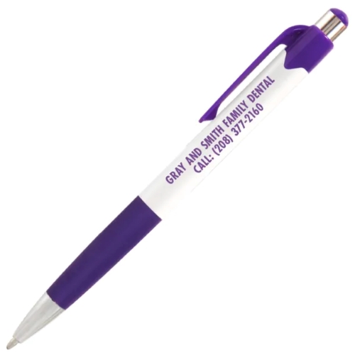 White Pacifica Pen with Colored Trim