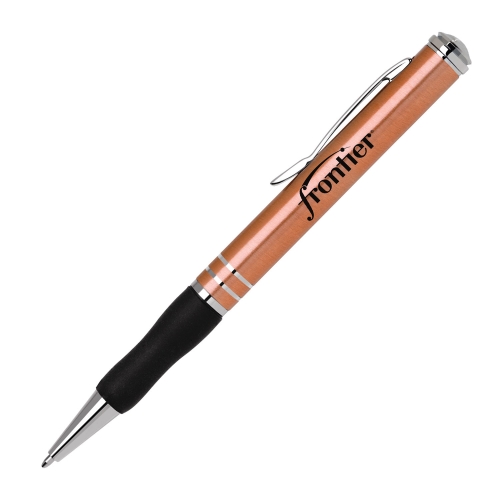 Twist Action Ballpoint Pen with Black Rubber Grip