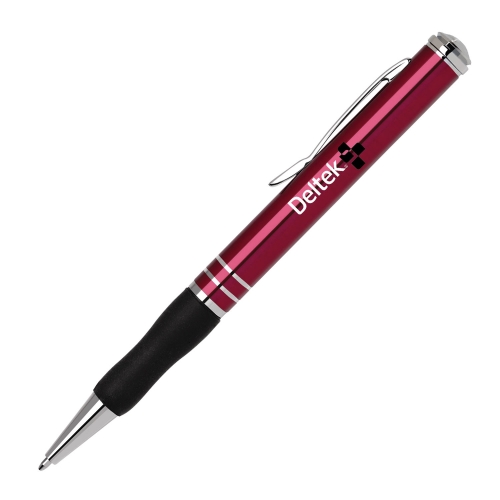 Twist Action Ballpoint Pen with Black Rubber Grip