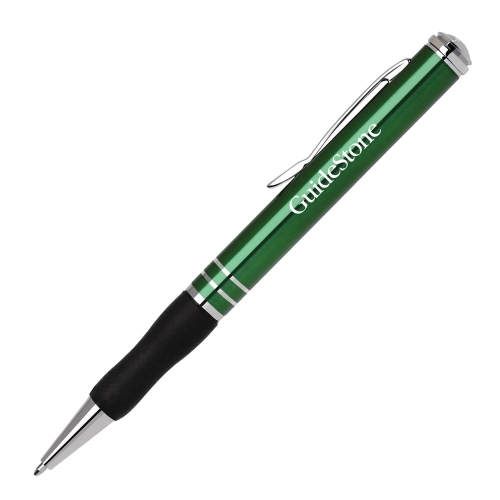 Twist Action Ballpoint Pen with Black Rubber Grip