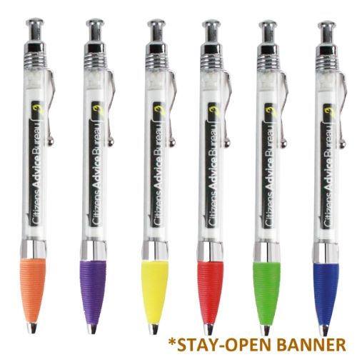 Stay-Open Plastic Banner Pen