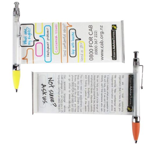 Stay-Open Plastic Banner Pen