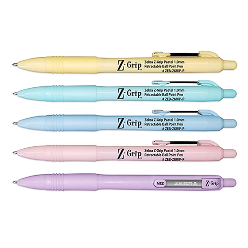 Zebra Z-Grip Pastel Ball Point Pen with Rubber Grip