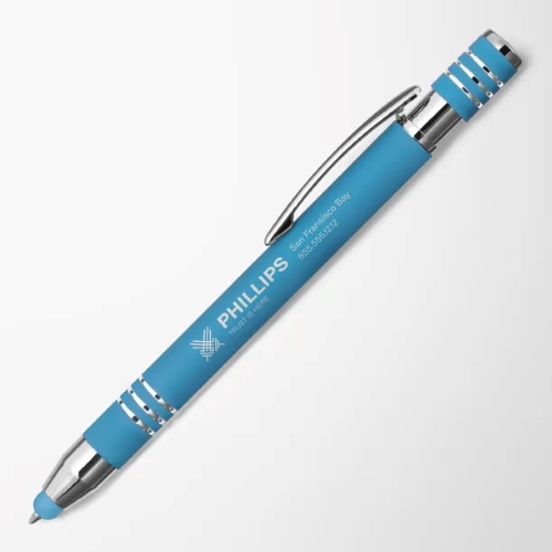 Bright Engraved Soft Touch Maya Stylus Pen