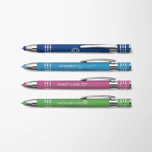 Bright Engraved Soft Touch Maya Stylus Pen