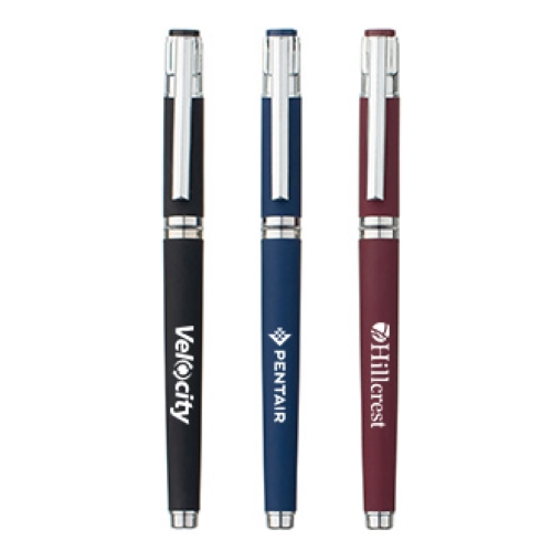 Earl Gel Ink Satin-Touch Cap Pen with Chrome Accent