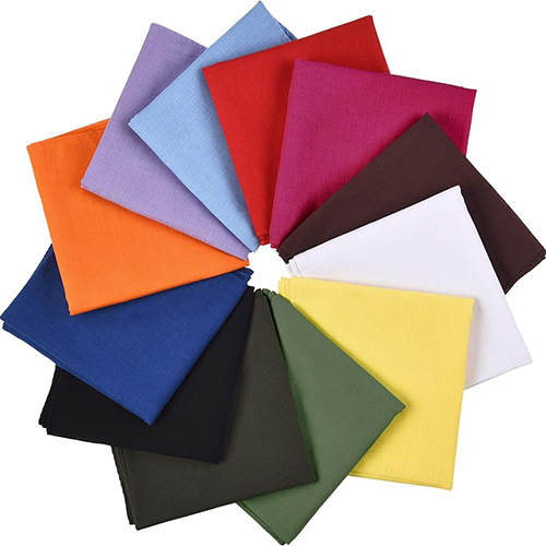 Solid Color Cotton Bandanas Bulk Colored Handkerchiefs