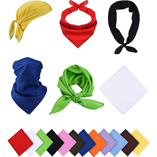 Solid Color Cotton Bandanas Bulk Colored Handkerchiefs