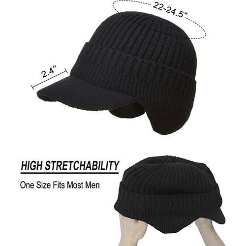 Mens Winter Visor Hat