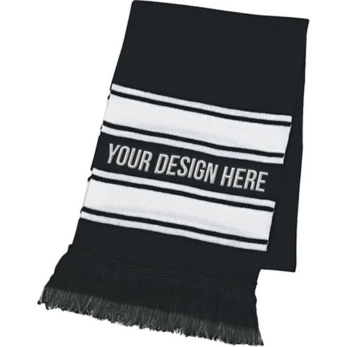 Two-Tone Knit Scarves with Fringe