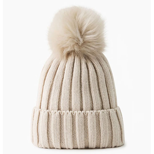 Real Faux Fur Pom Beanie