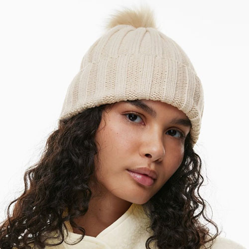 Real Faux Fur Pom Beanie