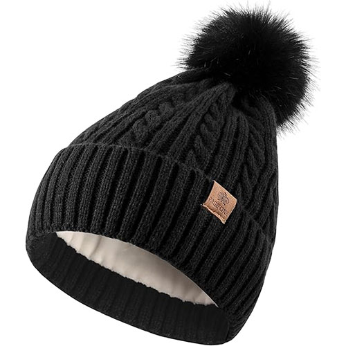 Women Winter Pom Pom Beanie Knit Twist Cap