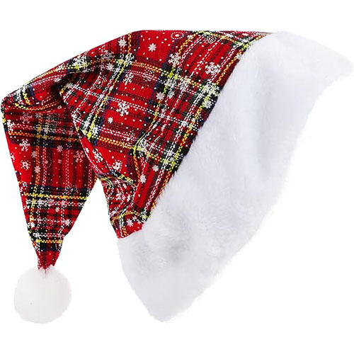 Motique Accessories Christmas Hat with Glitter Xmas Santa Holiday Hat for Teens & Adults