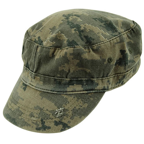 Army Cap-Military Style Distressed Washed Cotton