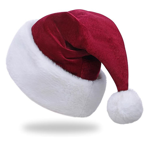 Santa Hat,Adults Unisex Velvet Christmas Hat