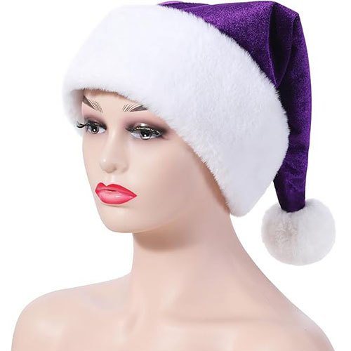 Santa Hat,Velvet Christmas Hat,New Year Festive Party Christmas Supplies