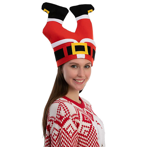 Christmas Santa Pants Hats for Funny, Novelty Adult Christmas Hats