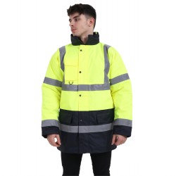 Fluorescent Parka with Reflective Tape