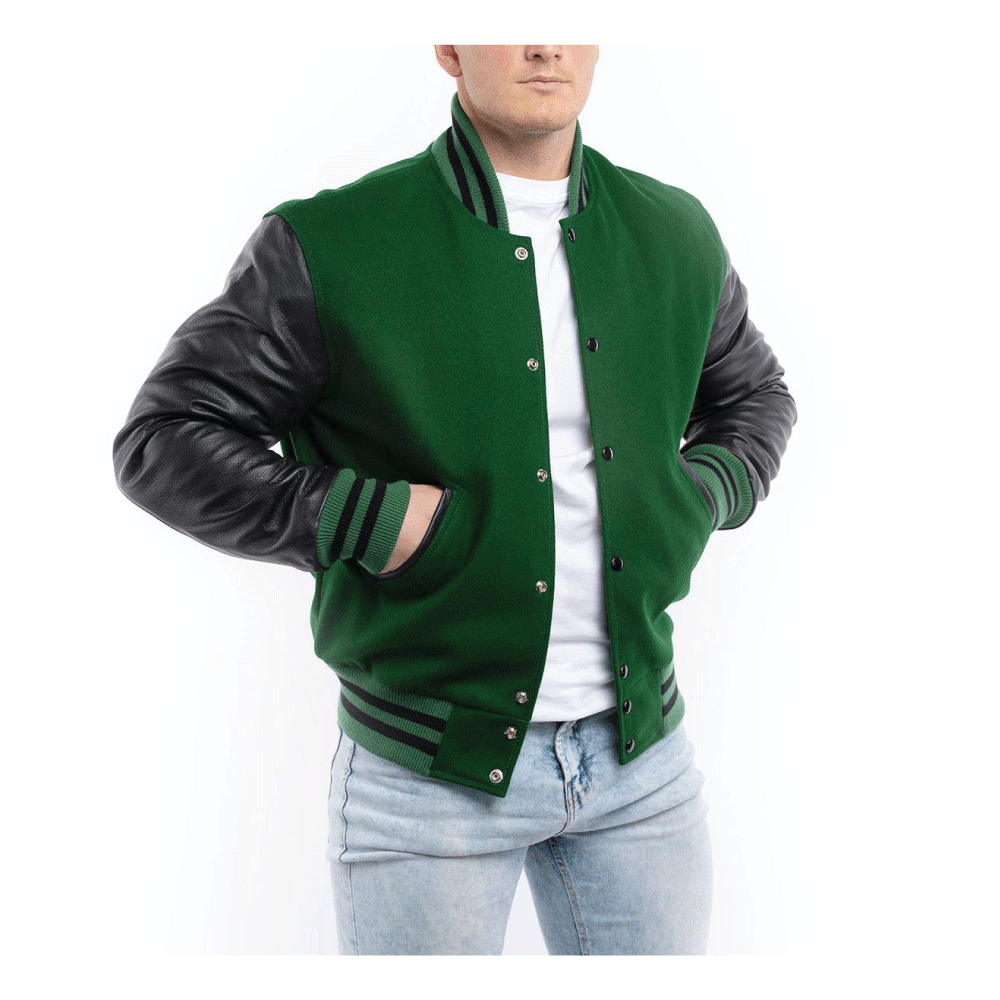 green-wool-body-black-leather-sleeves-letterman-jacket
